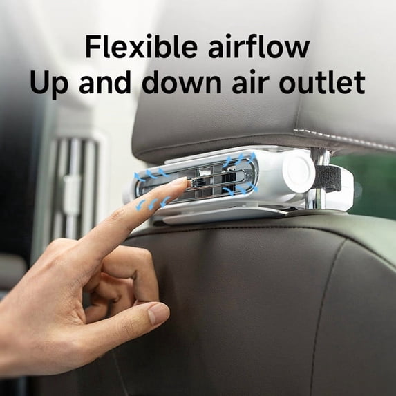 NWOKYZGH Car Fan with Battery, Portable Car Air Conditioner for Front or Back Seat Cooling, Easy Install Car Seat Fan, USB Car Fans That Blow Cold Air Car Essentials for Summer Road Trips