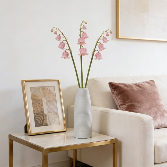 NWOKYZGH Ceramic Vase, Modern Aesthetic Stone-Look Textured Pottery Vases for Shelf & Bookshelf Home Decor, Neutral Minimalist Decorative Vases for Flowers & Pampas Grass