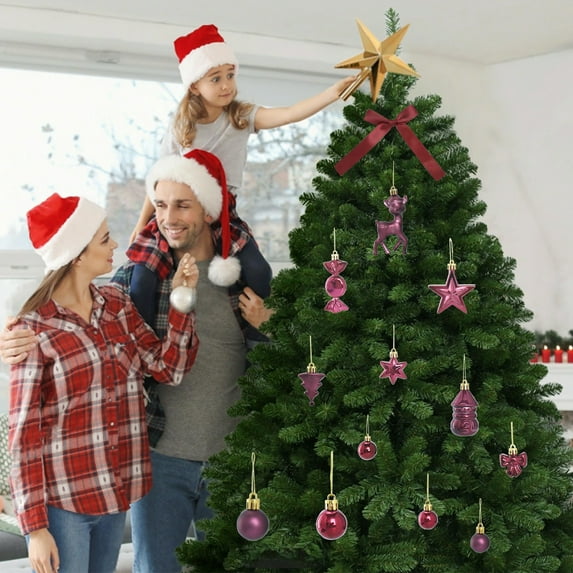 NWOKYZGH Christmas Decoration Glossy Ball Plastic Ball Pendant 45 Pieces Set