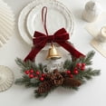 thumbnail image 1 of NWOKYZGH Christmas Decorations Rattan Wreath Bells Bow Red Fruit Branch Door Hanging Christmas Window Decoration Pendant, 1 of 6