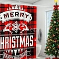 thumbnail image 1 of NWOKYZGH Christmas Shower Curtain Merry Shower Curtain for Bathroom Red Xmas Bow Candy Shower Curtain Sets Decor 71 x 71 Inch Polyester Waterproof Bathroom Curtain with 12 Hooks, 1 of 6