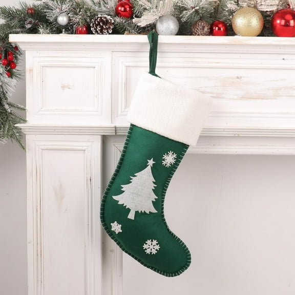 NWOKYZGH Christmas Stockings, Personalized Christmas Stocking Deer Santa Non-Woven Xmas Stocking,Fireplace Hanging Stockings boots for Holiday Christmas Decor