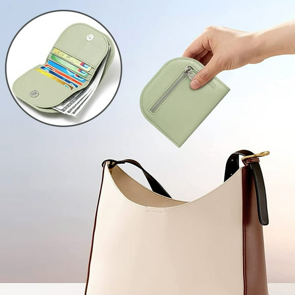 NWOKYZGH Coin Purse, Leather Zipper Coin Purse PU Mini Change Wallet Small Pouch for Women Portable Coins Purses for Men Women Credit Card ID Key Headset Lipstick