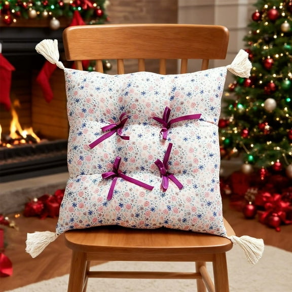NWOKYZGH Cute Chair Cushion for Dining Chairs Soft Comfortable Chair Pads with Bows Farmhouse Country Seat Cushion for Kitchen Chairs office Chairs