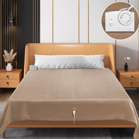 NWOKYZGH Electric Mattress Pad Twin Szie 61"x83", Soft Plush Polyester with 9 Heating Levels, Auto Shut off, Fast Heating, Deep Pocket Bed Topper