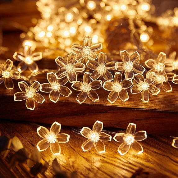 NWOKYZGH Fairy Lights Christmas Decorative Flower String Lights, Cherry Flower Decorations Novelty Light for Party, Patio, Wedding, Home and Garden