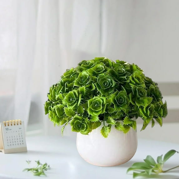NWOKYZGH Fake Plants Mini Potted Artificial Plants, Artificial Plastic Eucalyptus Plants Small Houseplants Greenery in Pots, Small Faux Plants Decor for Home office Farmhouse Desk Shelf