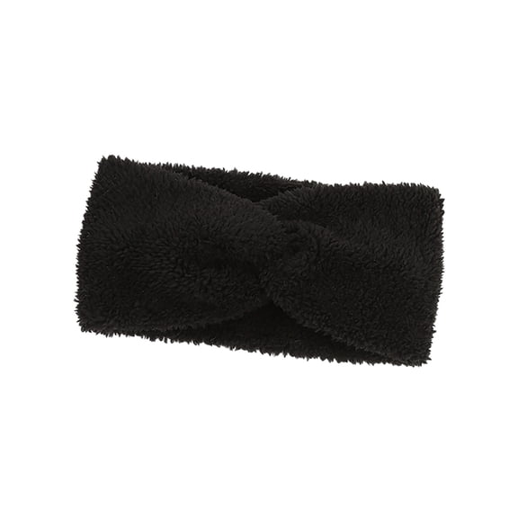 NWOKYZGH Fuzzy Winter Headbands for Girls, Plain Ear Warmer Headband for Kids, Wide Furry Head Warmers for Women, Cold Weather Thick Stretch Elastic Knot Hair Accessories