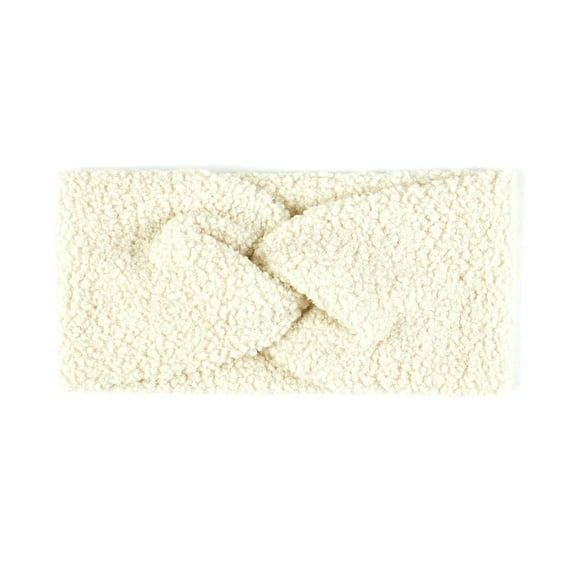 NWOKYZGH Fuzzy Winter Headbands for Girls, Plain Ear Warmer Headband for Kids, Wide Furry Head Warmers for Women, Cold Weather Thick Stretch Elastic Knot Hair Accessories