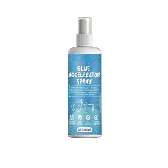 NWOKYZGH Glue Accelerator Spray, Super Glue Activator Improve Adhesion Non-Adhesive Quick-Drying and Transparent Multi-Purpose for Plastic Metal, 100ml