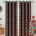 thumbnail image 1 of NWOKYZGH Green Check Plaid Curtains Scottish Tartan Striped Xmas Decorative Window Curtain Panel Light Filtering Farmhouse Grommet Drapes for Kitchen Living Room, 1 Panel, 52 x 72 Inch, 1 of 6