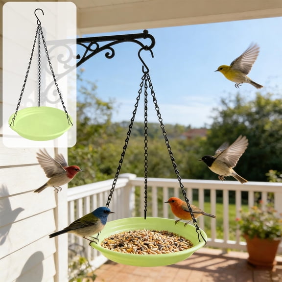NWOKYZGH Hanging Bird Feeder & Bath for Outdoors, Wild Bird Feeders Tray, Hanging Birdfeeder Birdbath for Outside, Cardinal, Blue Jay, Crow, Birdfeeders Trays