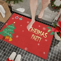 NWOKYZGH Indoor Christmas Rug 15x23 Small Kitchen Bathroom Rugs for Entryway, Washable Soft Non-Slip Christmas Tree Santa Claus Area Rug, Door Mat for Winter Home Holiday Decor