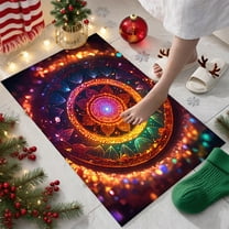 NWOKYZGH Indoor Christmas Rug Small Kitchen Bathroom Rugs for Entryway, Washable Soft Non-Slip Christmas Tree Santa Claus Area Rug, Door Mat for Winter Living Room Bedroom Holiday Decor
