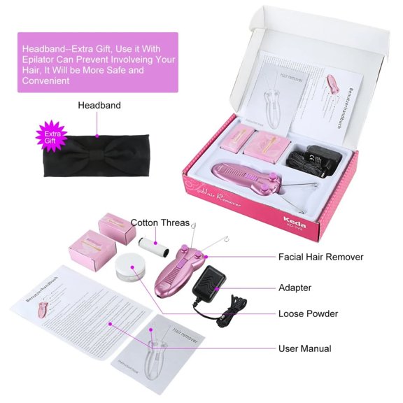 NWOKYZGH Ladies Facial Hair Remover Electric Women's Beauty Epilator Facial Threading Hair Removal Shaver Face Massager Pull Faces Delicate Device Depilation, Birthday Present