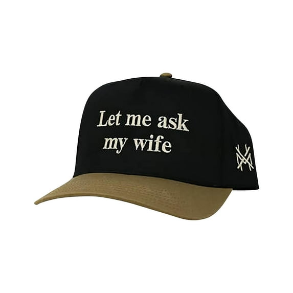 NWOKYZGH Let Me Ask My Wife Vintage Baseball Cap Embroidered Cotton Adjustable Distressed Dad Hat