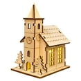 thumbnail image 1 of NWOKYZGH Light-Up Handmade Wooden Christmas Village Houses for Crafts, 1 of 5