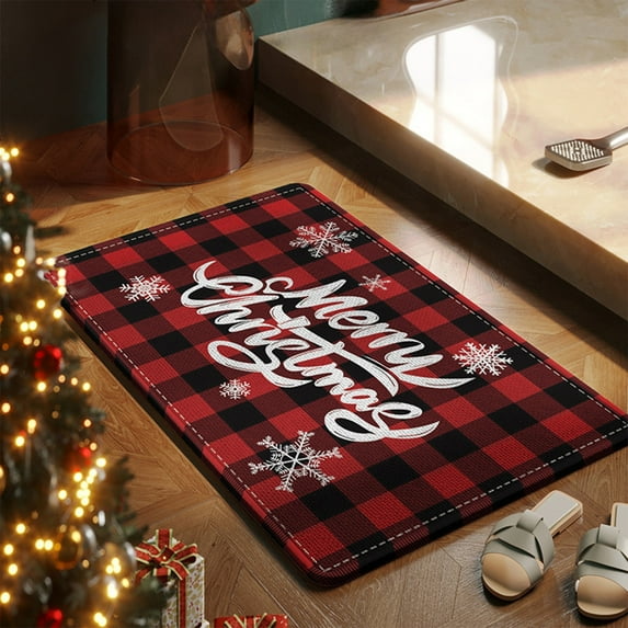 NWOKYZGH Merry Christmas Door Mat Outdoor Welcome Mats, Christmas Thickened Non-Slip Doormat, 23 x 15 Inch Holiday Christmas Tree Doormat for Entryway/Front Door