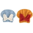 thumbnail image 1 of NWOKYZGH Microfiber Hair Drying Caps, 2-Pack Extra Soft and Ultra Absorbent Fast-Drying Hair Turban Wraps, Shower Caps for Girls and Women with Cute Bowtie Design, 1 of 2
