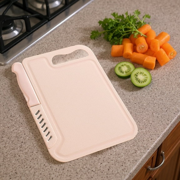 NWOKYZGH Mini Cutting Boards for Kitchen, Plastic Utility Cutting Board with Knife Hanging Hole, Multifunctional Double Sided Chopping Board Set, Portable Camping Plastic Cutting Board