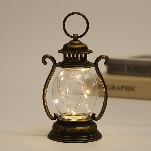 NWOKYZGH Mini Plastic Lanterns for Christmas Decor, Vintage Dollhouse Garden Lantern Crafts, Rustic Miniature Oil Lamp for Holiday Tabletop, Fireplace, and DIY Displays