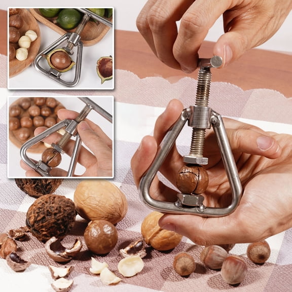 NWOKYZGH Nut Cracker Heavy Duty Nutcracker Macadamia Cracker Stainless Steel Nut Cracker Tool for Walnut Hazelnut Almonds Pecan Walnuts