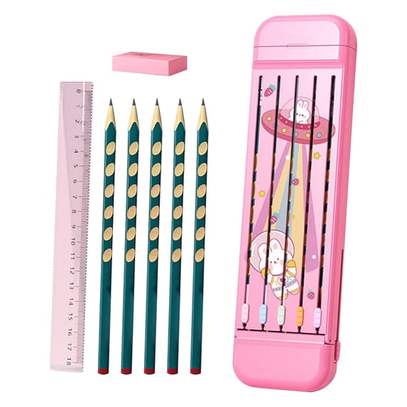 NWOKYZGH Pencil Stationery Box Set Ruler Pencil Eraser