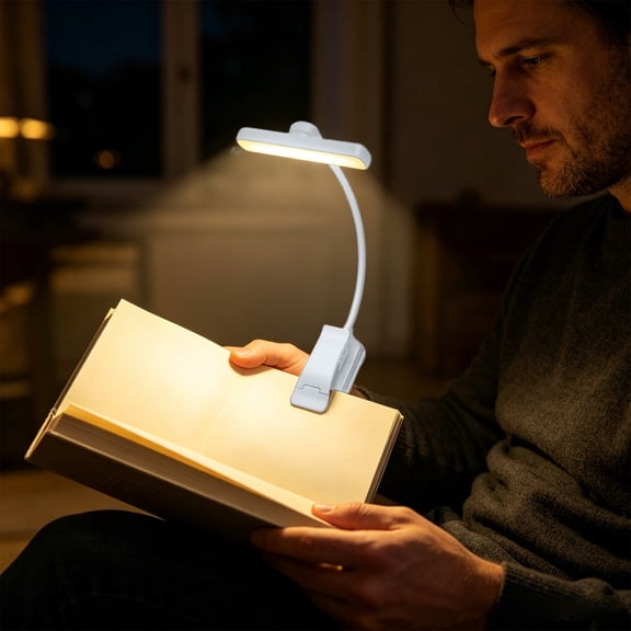 NWOKYZGH Rechargeable Book Light, LEDs Eye Care Clip On Reading Light for Reading in Bed