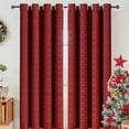 thumbnail image 1 of NWOKYZGH Red Check Plaid Curtains Scottish Tartan Striped Xmas Decorative Window Curtain Panel Light Filtering Farmhouse Grommet Drapes for Kitchen Living Room, 1 Panel, 52 x 72 Inch, 1 of 6