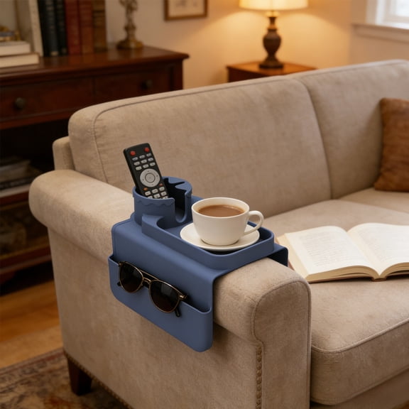 NWOKYZGH Silicone Couch Cup Holder Tray Drink Holder with Side Pockets for Sofa Arm Couch Caddy Anti-Spill for Couch Arm Chair Recliner,Armrest Remote Control and Cellphone Organizer Holder