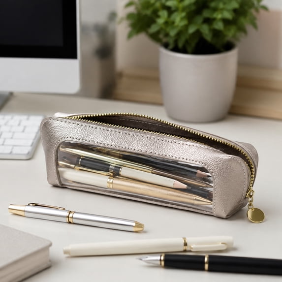 NWOKYZGH Small Clear Makeup Bag, Travel Makeup Brush Case Portable Transparent Waterproof Cosmetic Organizer Pouch with Zipper for Women Home office Essentials