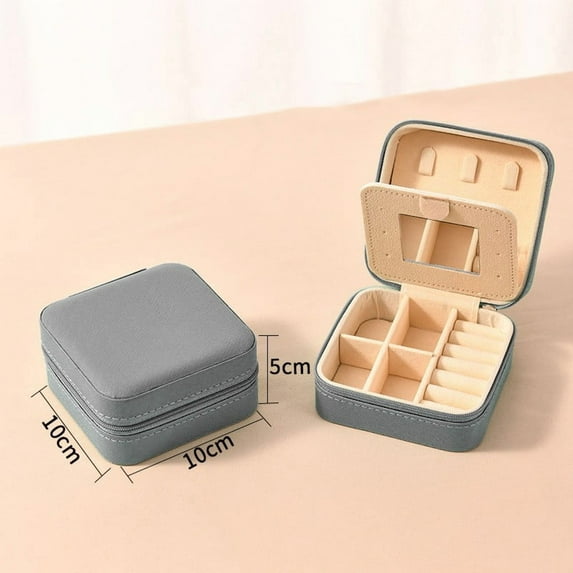 NWOKYZGH Small Travel Jewelry Box Organizer Display Case for Girls Women Gift Rings Earrings Necklaces Storage