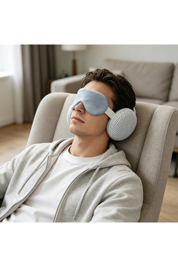 Travel Sleep Mask and Pillow Set, 2 in 1 Soft Comfort Pillow, Perfect for Flights, Car Trips