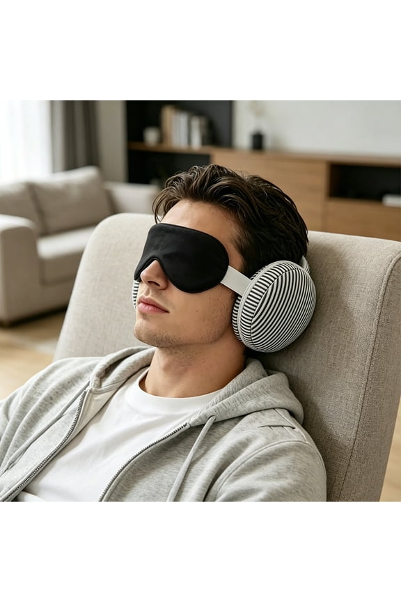 Travel Sleep Mask and Pillow Set, 2 in 1 Soft Comfort Pillow, Perfect for Flights, Car Trips