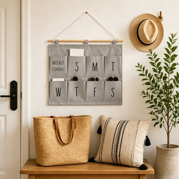 NWOKYZGH Wall Hanging Storage Bag, Locker Organizer Basket Fabric Wall Storage Organizer Waterproof Hanging Pouch for Closet Door Bedroom Bathroom office Home Kitchen