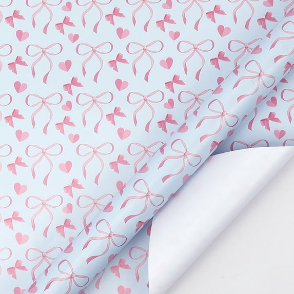 NWOKYZGH Watercolor Wrapping Paper - Pastel Floral Bow Patterns Gift Wrap Paper for Birthday Wedding Baby Shower Party Wrapping Supplies