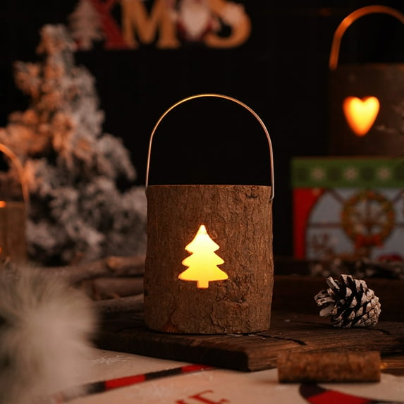 NWOKYZGH Wooden Tea Light Candle Holders Votive Candle Holders with Candle, Rustic Pillar Candle Stands Vintage Wood Tealight Holders Set for Wedding Party Dining Table Centerpieces