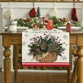 thumbnail image 1 of NWOKYZGH Xmas Trees Holly Pine Cone Merry Christmas Table Runner, Seasonal Winter Kitchen Dining Table Decoration for Home Party Decor 13x72 Inch, 1 of 6