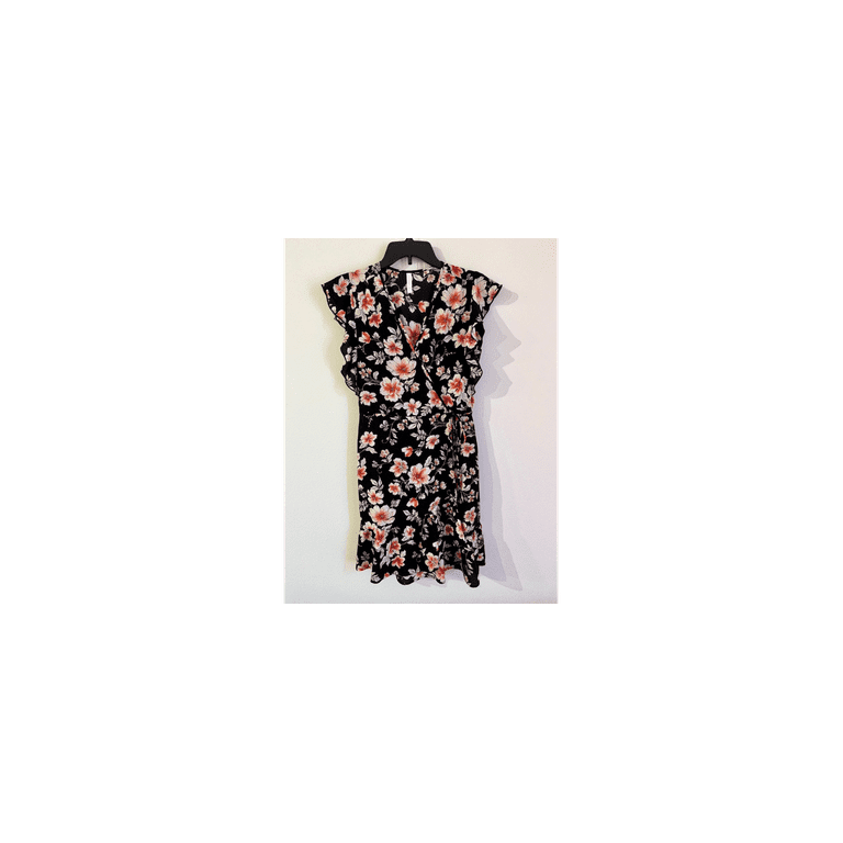 NWOT Black Floral Wrap Sundress Xhilaration Walmart