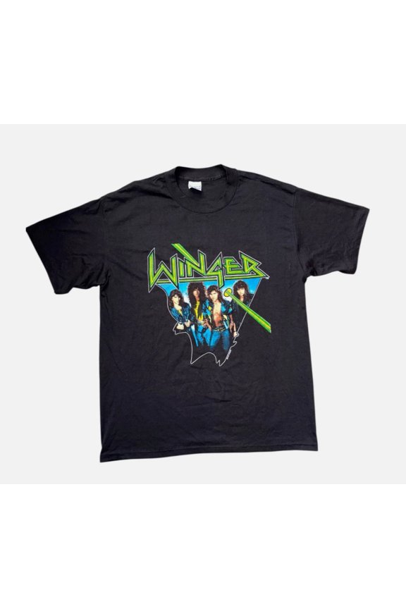 NWOT Vintage 80s WINGER X Debut Tour 1988 Concert Shirt Black