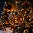thumbnail image 1 of NWQKYZGH 1Pc Christmas Reindeer Ornaments, Clear Light-Up Christmas Ball Ornaments, Christmas Tree Ornament with LED Light for Tree Mantel, Holiday Home Decoration & Gift, 1 of 5
