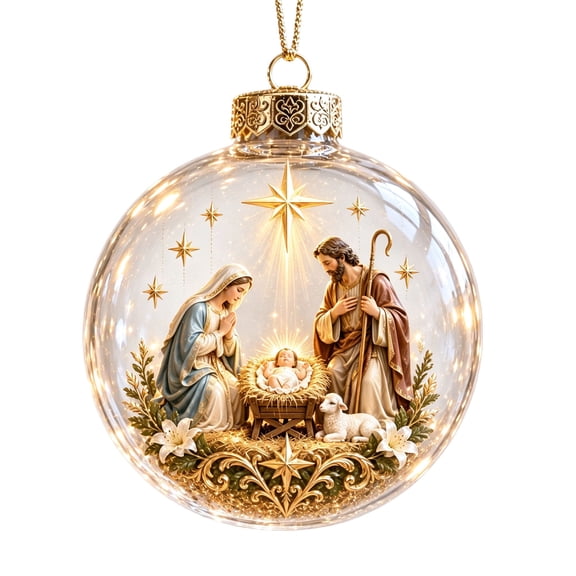NWQKYZGH 1Pc Glowing Christmas Ornaments, Gold Light-Up Christmas Ball Ornaments, Christmas Tree Ornament with LED Light for Tree Mantel, Holiday Scene Decoration & Gift