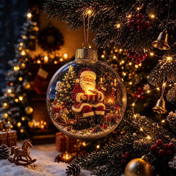 NWQKYZGH 1Pc Glowing Ornaments, Clear Light-Up Festival Ball Ornaments, Small Hanging Ornament with LED Light for Tree Mantel, Holiday Home Decoration & Gift