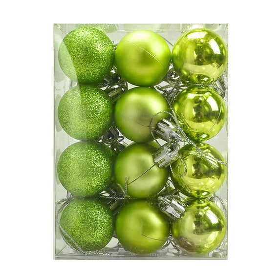 NWQKYZGH 24PCS Shatterproof Plastic Christmas Baubles Matte Shiny Glitter Hanging Ornament Balls for Indoor Outdoor Xmas Tree Holiday Festival Decor -1.2IN
