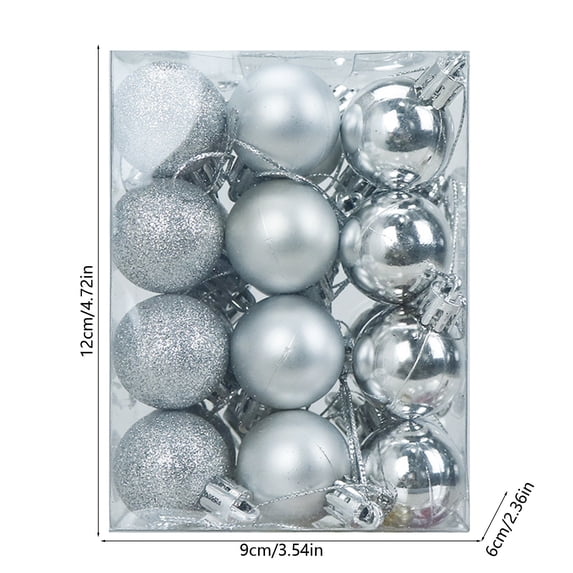 NWQKYZGH 24PCS Shatterproof Plastic Christmas Baubles Matte Shiny Glitter Hanging Ornament Balls for Indoor Outdoor Xmas Tree Holiday Festival Decor -1.2IN