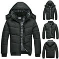 thumbnail image 1 of NWQKYZGH Men's Black Puffer Jacket Warm Overcoat Outwear Padded Hooded Down Winter Coat, 1 of 9