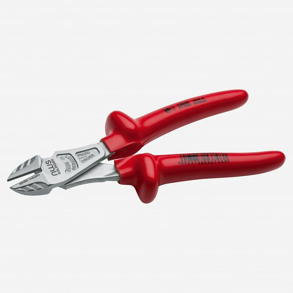 NWS 8" Heavy Duty Side Cutter 1000V - Matte Chromium - Plastic Grip
