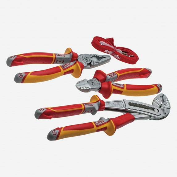 NWS VDE Insulated Pliers Set, Matte Chromium, 4 Pieces