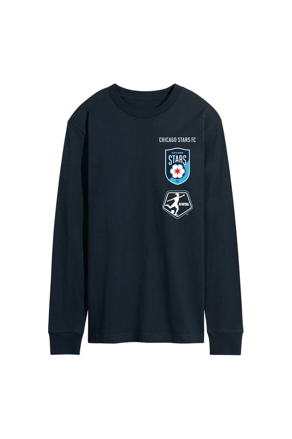 NWSL - Chicago Stars Stacked Logos - Adult Long Sleeve Tee