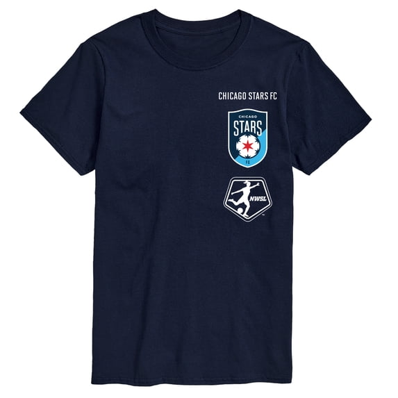 NWSL - Chicago Stars Stacked Logos - Adult Short Sleeve Tee